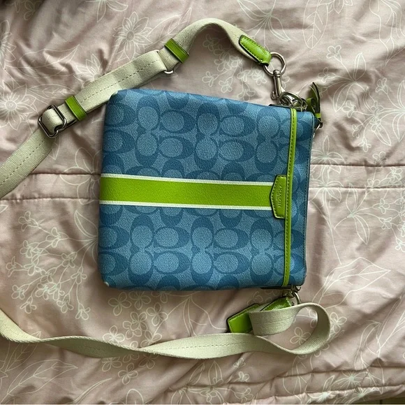 Coach Blue and Lime Crossbody Bag - Picture 5 of 5